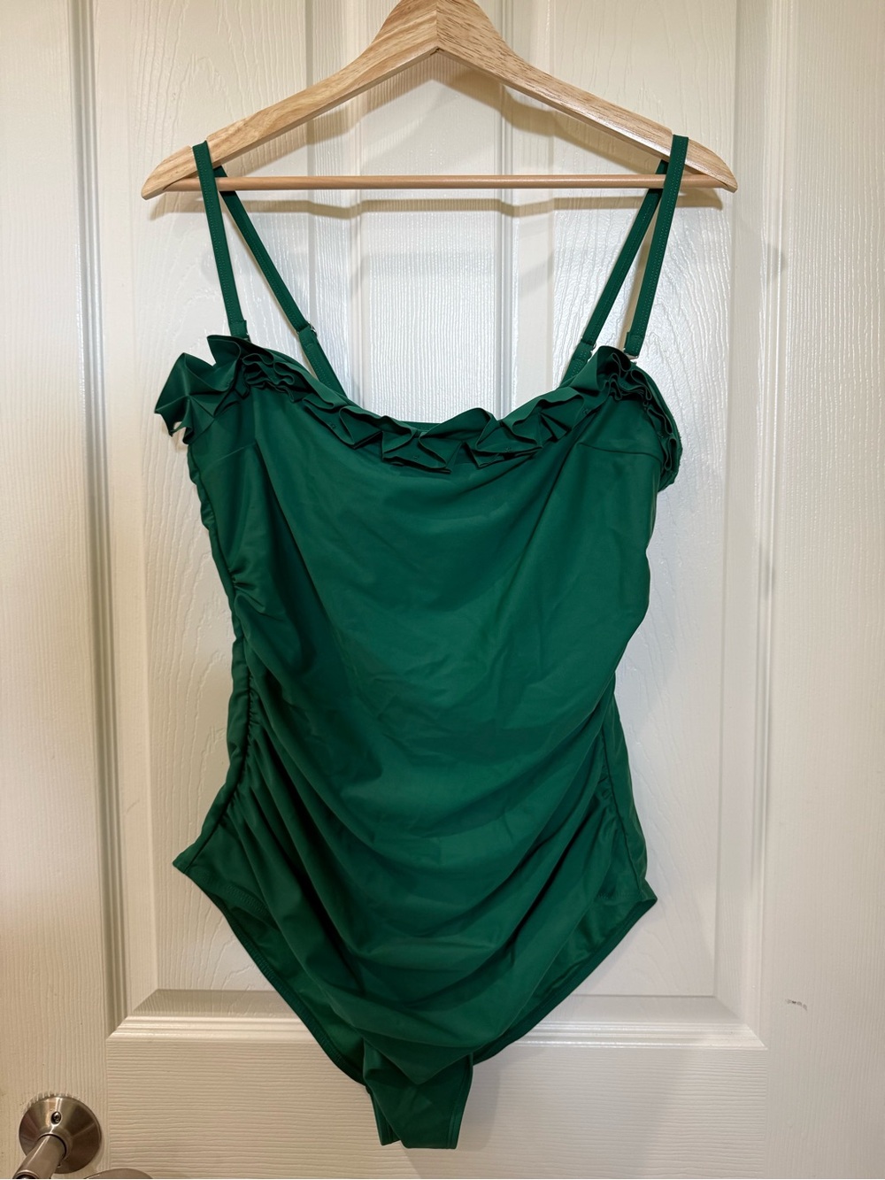 Green Ruffled One-Piece Swimsuit - Classic Women's Swimwear